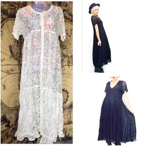 Vintage 90’s lace grunge sack babydoll maxi dress.